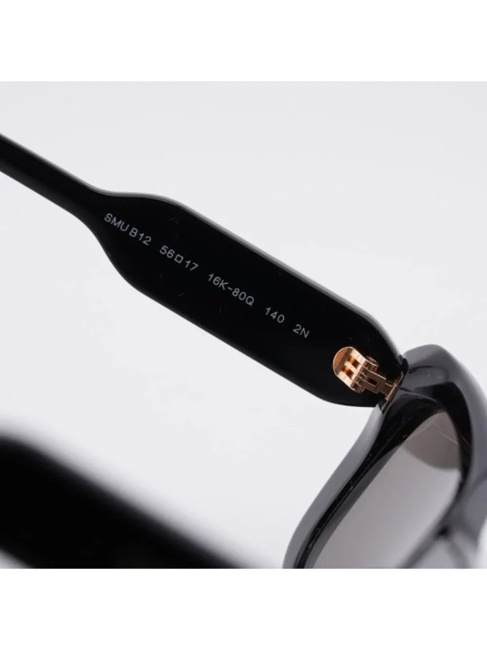 Miu Miu MU B12S 16K80Q Sunglasses Glossy Black Rectangle Frame, Dark Grey Lenses